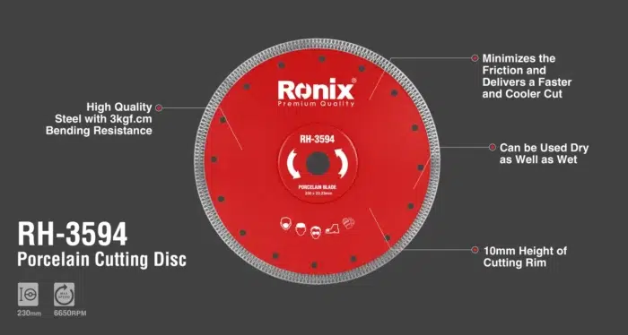 ფაიფურის საჭრელი დისკი Ronix RH-3594, 230მმ - Image 2